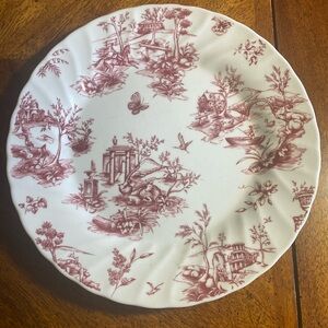 Queens Chelsea Toile Pink 10”Dinner Plate
